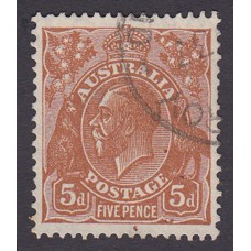 Australian  King George V  5d Brown   Wmk  C of A  Plate Variety 3L29